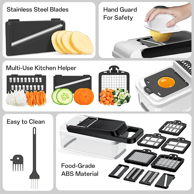 HomeHacks Vegetable Chopper Vegetable Cutter, 15 in 1 Kitchen Gadget, Onion - Image 5