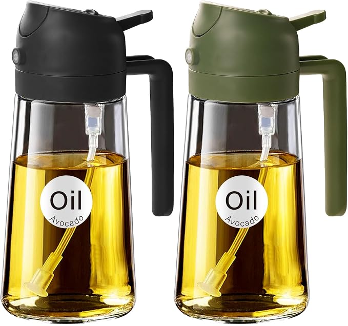 YARRAMATE 2Pcs 16oz/470ml Glass Olive Oil Sprayer by YARRAMATE