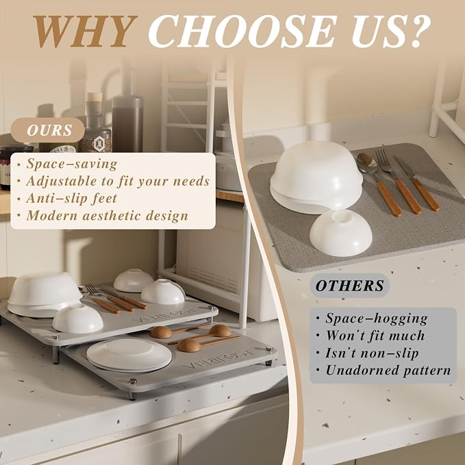 VERIFOST 2pcs Large Stone Dish Drying Mat - Image 8