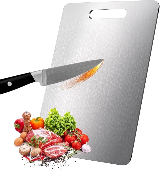 Titanium Cutting Boards for Kitchen, Food Grade 304 Stainless Steel Cutting by Unknown