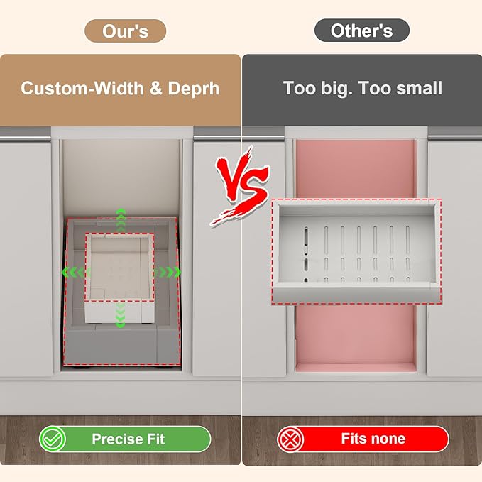 Pull out Cabinet Organizer, Expandable Width, Roll out Drawers, No Drill - Image 3