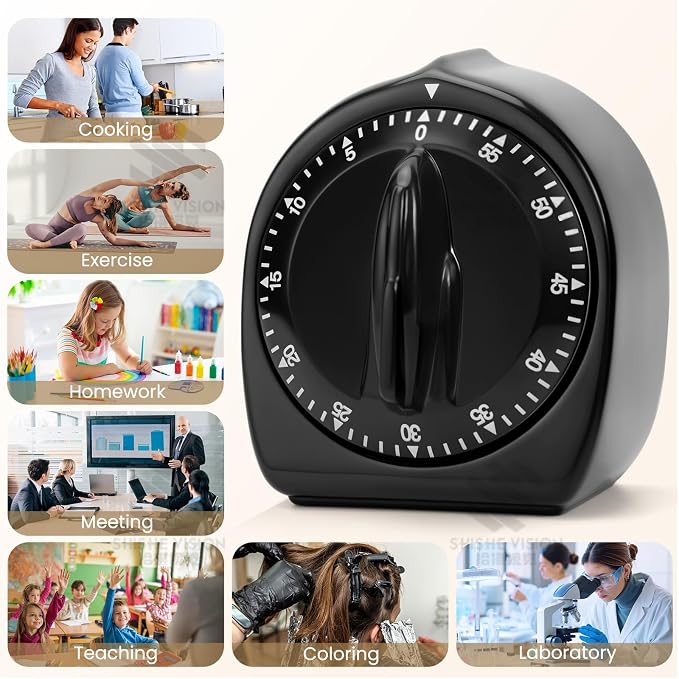 Kitchen Timers for Cooking, 60 Minute Wind Up - Image 3