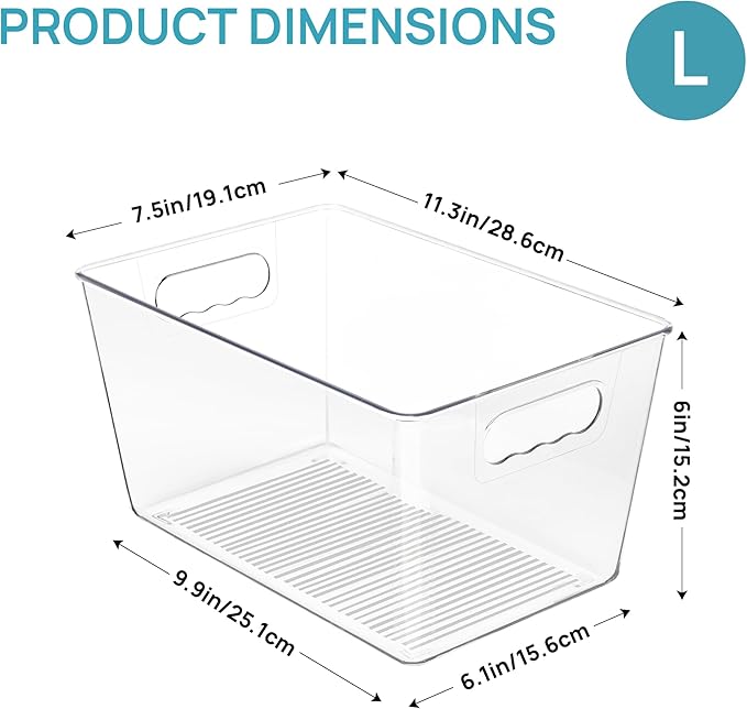 Vtopmart Clear Plastic Storage Bins, Countertops, Freezer Organization and - Image 2