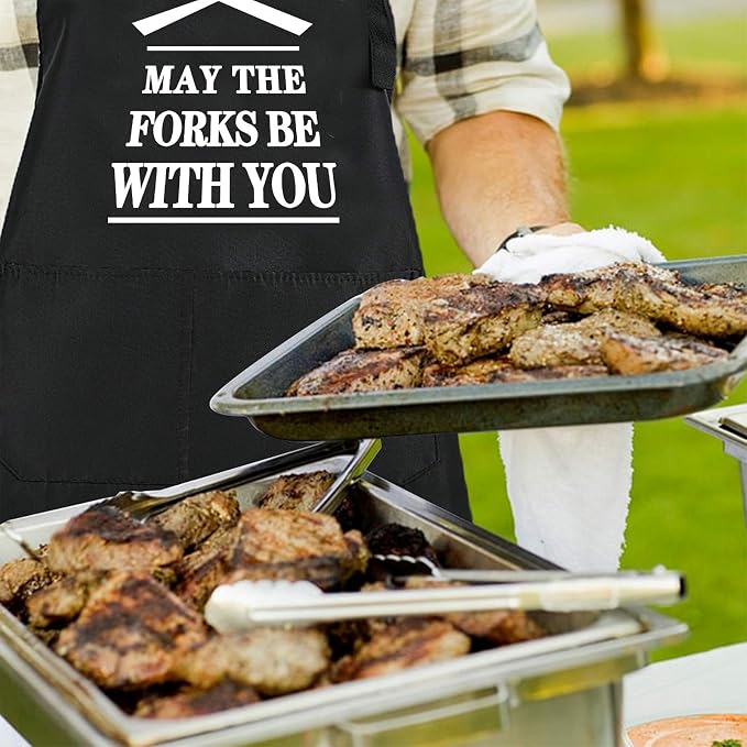 Rosoz Funny BBQ Black Chef Aprons - Image 7