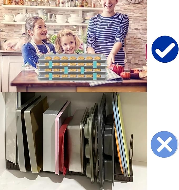 20 Piece Reusable Baking Tray Stacker, Space Saving Fixed Cookie Tray Stacker - Image 3