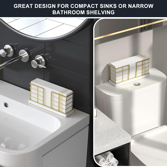 Wican Marble Vertical Stance Bathroom Napkin Holder Takes Up Less Space - Image 3
