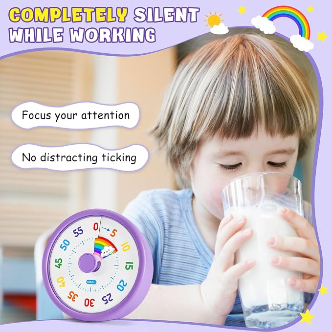 HIPPIH Visual Timer for Kids, 60 Minute Countdown Timers for Classroom Kitchen - Image 6