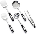Cooking Utensil Set, Stainless Steel Kitchen Tools Include Solid & Slotted by JULIPRO