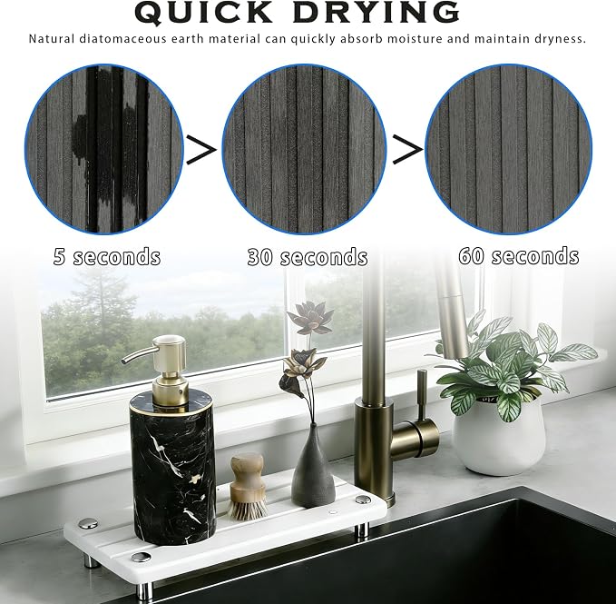 2PCS Instant Dry Sink Caddy for Bathroom Counter, Durable Kitchen Sink Organizer - Image 2