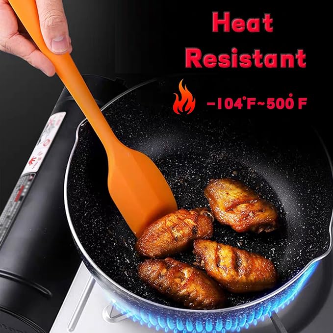 8 Pieces Silicone Spatulas, 11 inch Heat-Resistant Non-stick Spatulas - Image 6