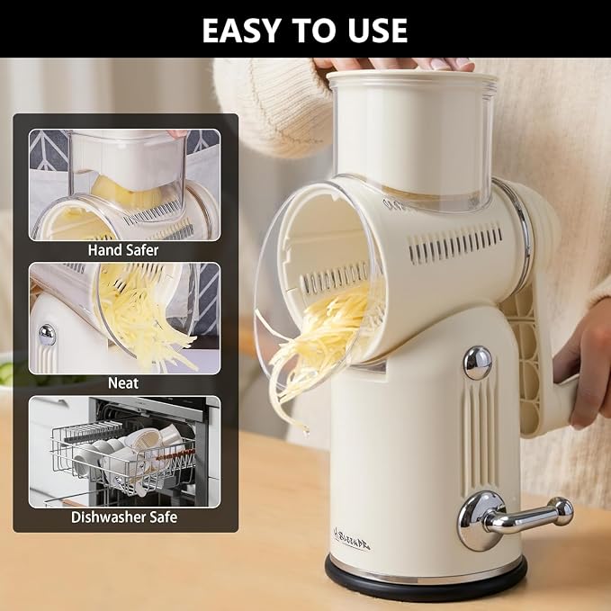 5-in-1 Rotary Cheese Grater Vegetable Slicer - Image 5