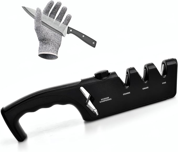 5-Angle Adjustable 10-35 Degree Professional 4-Stage Knife Sharpener, by ZCircle