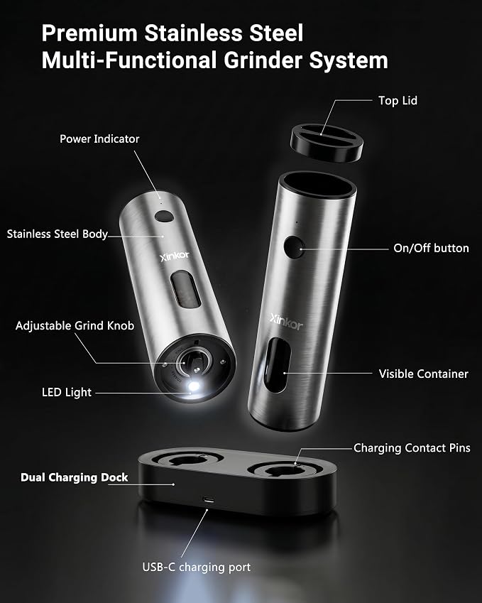 Electric Salt and Pepper Grinder Set - Image 6