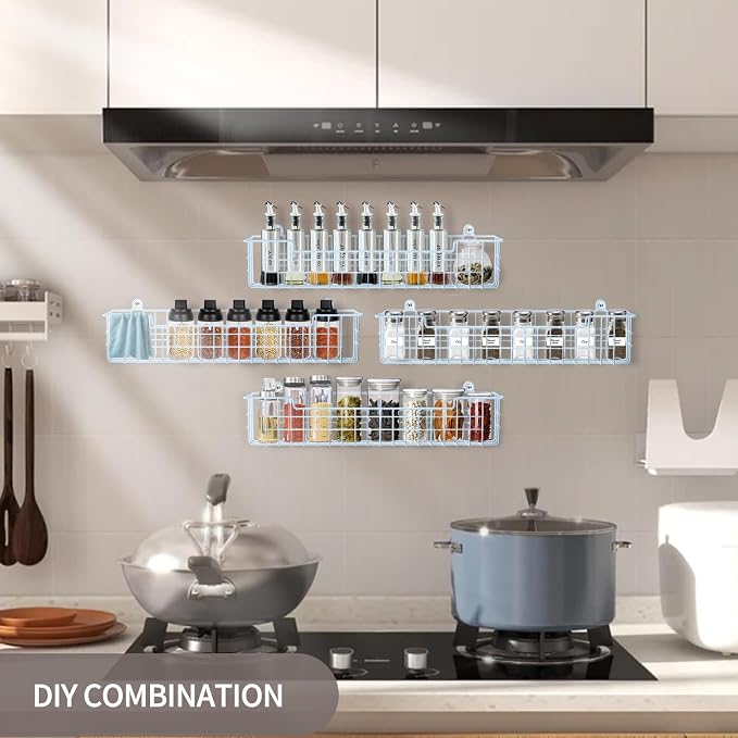Spice Rack Wall Mount, Metal Spice Holder Saving Space Shelf - Image 6