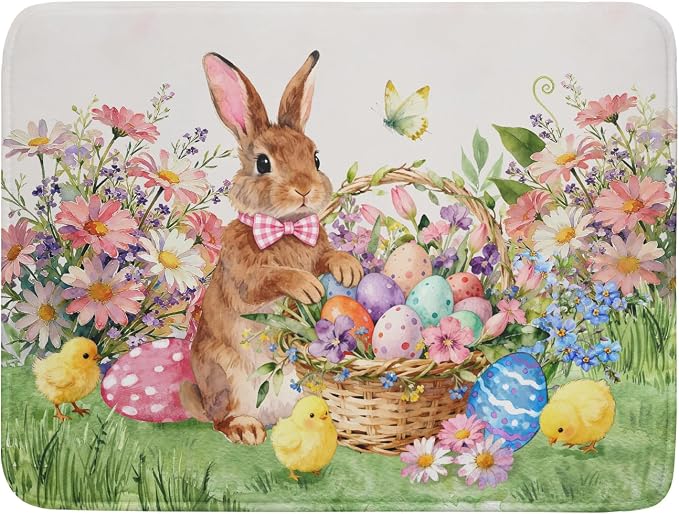 Easter Rabbit Eggs Dish Drying Mat by Giwawa