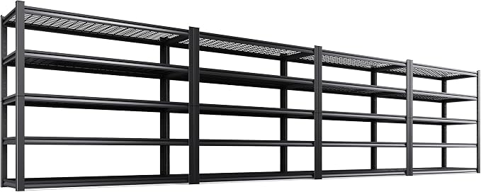 Set of 4 Garage Shelving-3500 lbs 5 Tier Storage Shelves, Adjustable Heavy Duty by Unknown