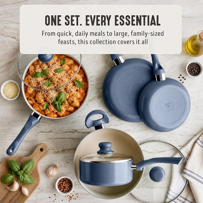 GreenLife 16-Piece Nonstick Cookware Set, Non-Toxic Ceramic Pots and Pans Set - Image 4