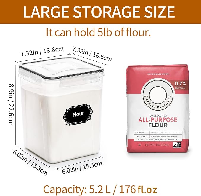 HKJ Chef 4 Pack Large Airtight Food Storage Containers - Image 2
