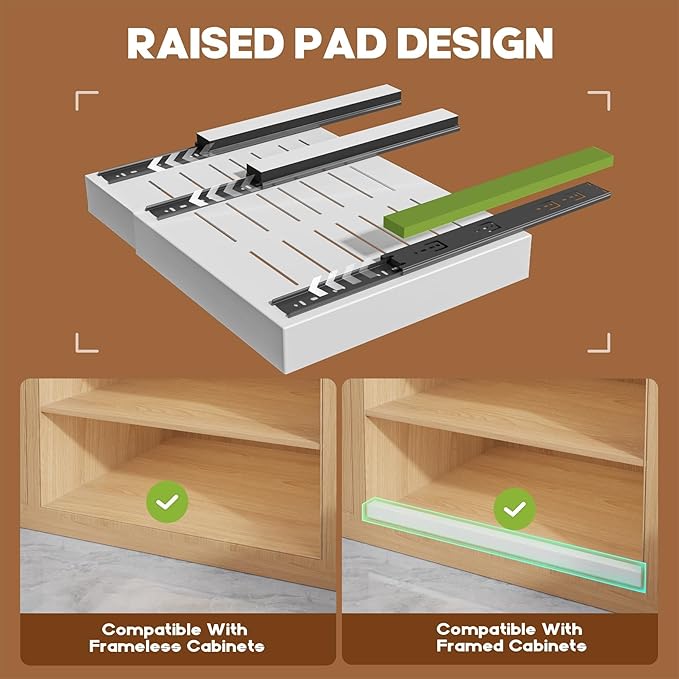 Seinloes 2 Pack Expandable Pull Out Cabinet Organizer 21" Deep - Image 2