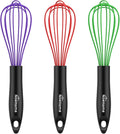 NileHome Silicone Whisk Set, 3 Pack Kitchen Whisk 10" Kitchen Wisk Wire Whisks by NileHome