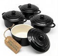 Kook Ceramic Mini Cocotte Set, Small Casserole Dishes by Kook