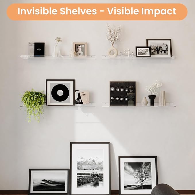 upsimples 2 Pack 35.5x5.5 Inches Acrylic Shelves - Image 6