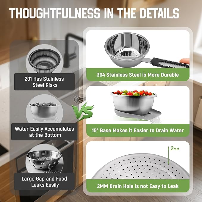 304 Stainless Steel Colander - Image 8