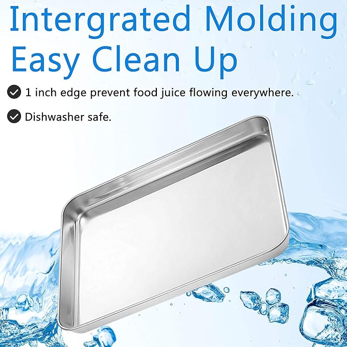 Baking Sheets Set of 2, Bastwe 16 inch Cookie Sheets & Stainless Steel Baking - Image 4