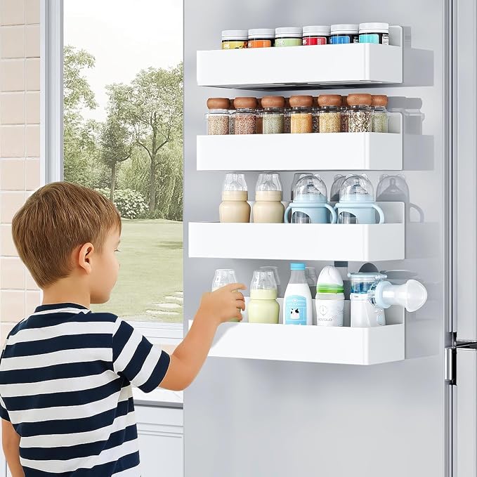 Mystozer Magnetic Spice Rack for Refrigerator, Kitchen Organizer and Storage - Image 2