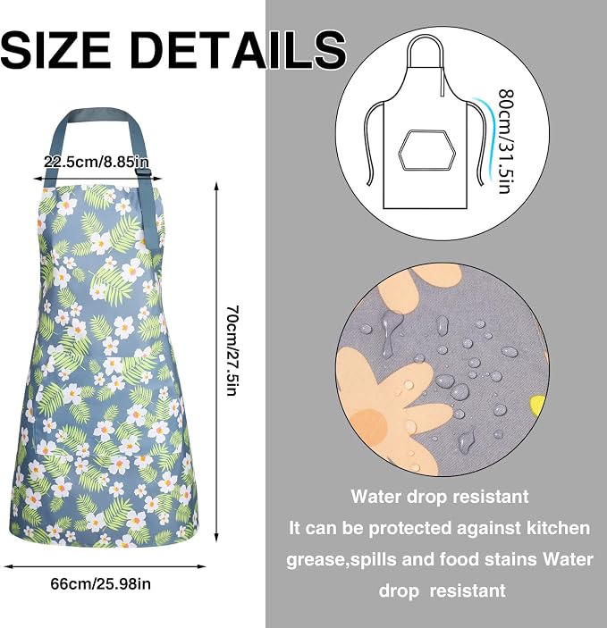 BOUMUSOE 3 Pack Floral Aprons - Image 3
