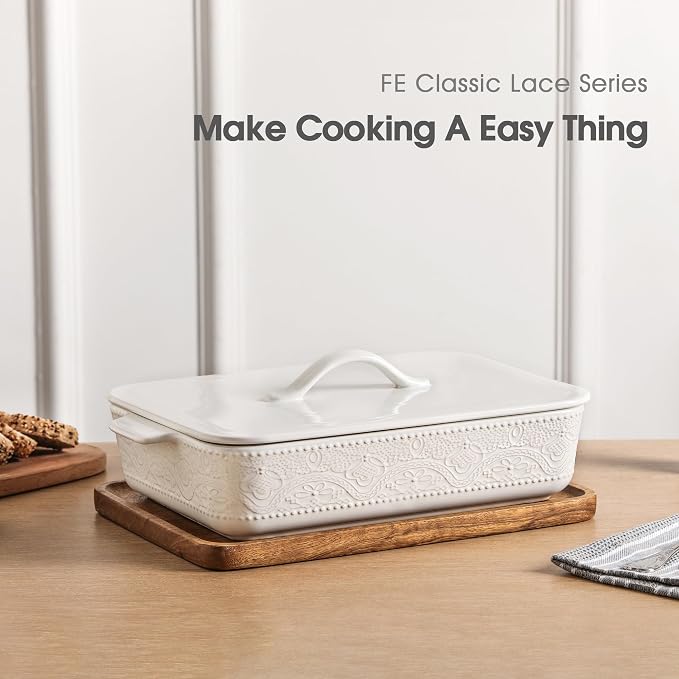 Casserole Dish with Lid, Ceramic 9x13 Casserole Dish - Image 3