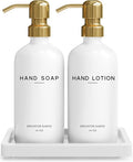 Luxury Glass Soap and Lotion Dispenser Set by BrighterBarns