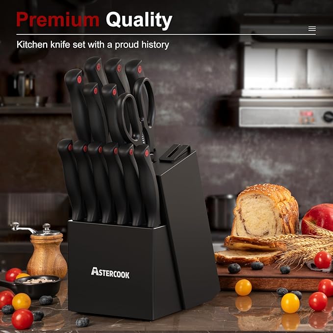 Knife Set, Astercook 15 Pieces Knife Sets - Image 6
