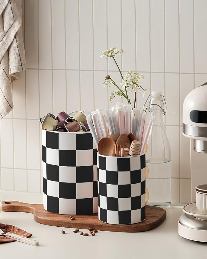Checkered Kitchen Utensil Holder - Image 6