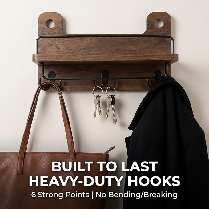 REFGY Key Holder for Wall with Shelf - Image 3