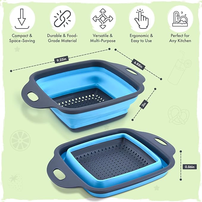 Silicone Collapsible Colander Sink Colander Collapsible Camping Versatile - Image 3