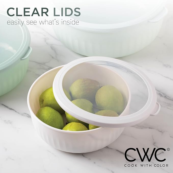 COOK WITH COLOR Prep Bowls with Lids- Wide and Deep Nesting Plastic Small - Image 4