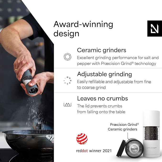 LARS NYSØM Salt and Pepper Grinder Set, Manual Salt and Pepper Mills - Image 2