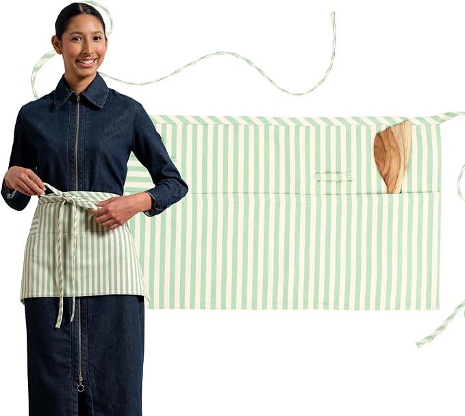 MEEMA Chef Waist Apron Cotton Fabric |Washable & Breathable Waitress & Server by MEEMA