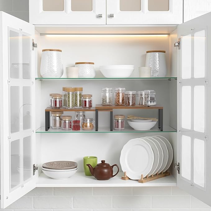 NEX Cabinet Organizer Shelf, Spice Rack, Stackable Kitchen Shelves Organizer - Image 2