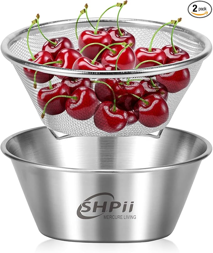 2 Piece Mini 304 Stainless Steel Colander by SHPii