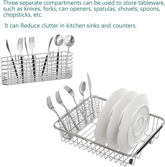 NiuYichee 304 Stainless Steel Utensil Holder, Dish Drying Rack, kitchen Utensil - Image 6