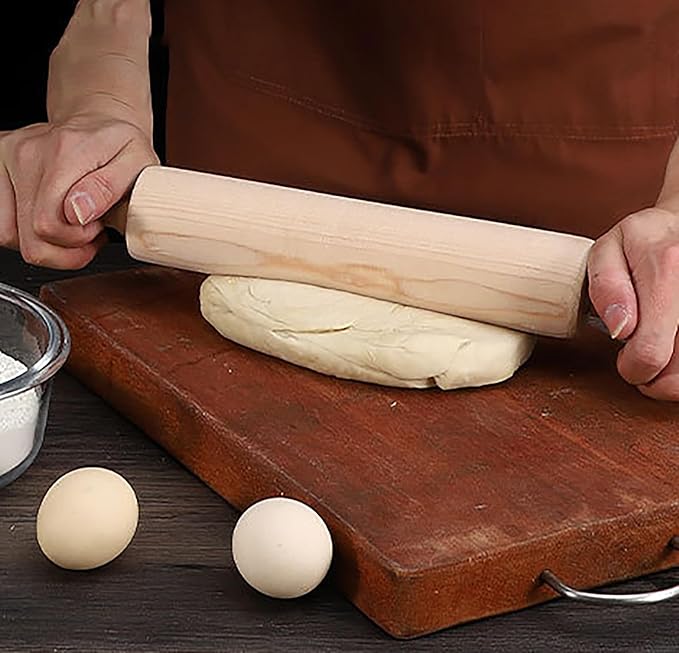 Rolling Pin, 13.8 Inch Wood for Kneading the Dough of Baking Bread - Image 6