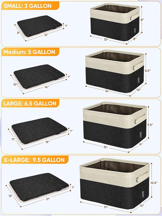 BALEINE 4 Pack Fabric Closet Storage Bins - Image 2