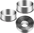 9 Pieces Stainless Steel Cookie Cutter Set Biscuit Plain Edge Round Cutters by KSPOWWIN