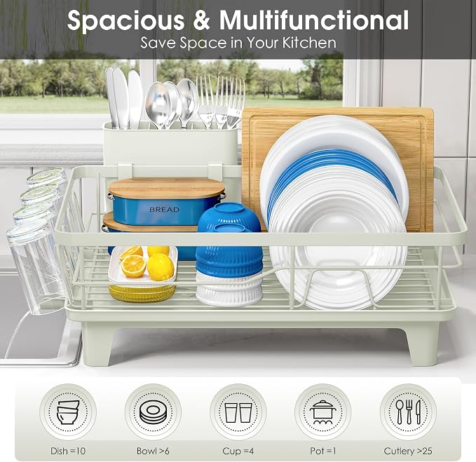 Urackify Dish Drying Rack for Kitchen Counter, Sink Dish Rack - Image 5