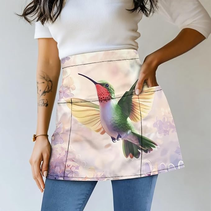 Server Apron with 3 Pockets, Waterproof Oil Waitress Waiter Half Apron - Image 2