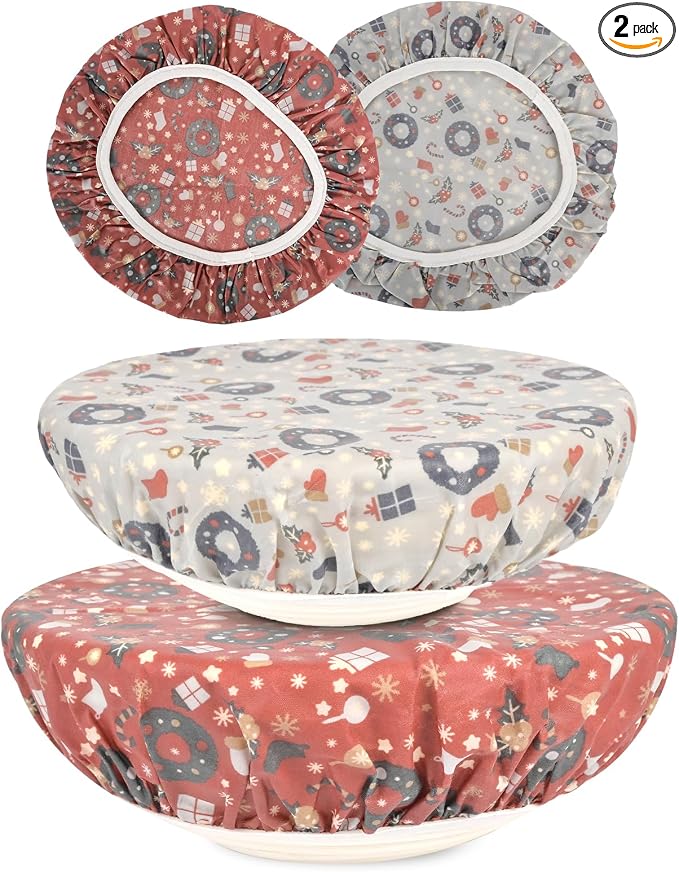 Reusable Bowl Covers for Bread Proofing（2 Large）- Cotton Beeswax Bowl Covers by Unknown