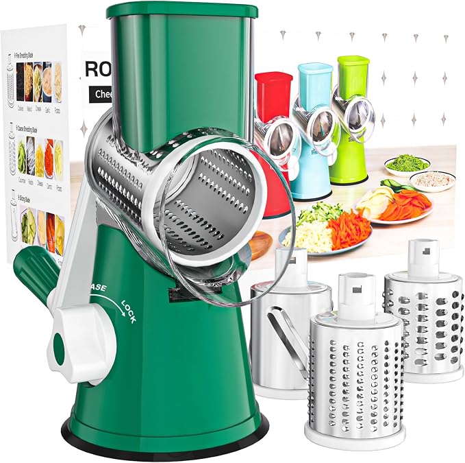 Cambom Rotary Cheese Grater Hand Crank Cheese Shredder by Cambom