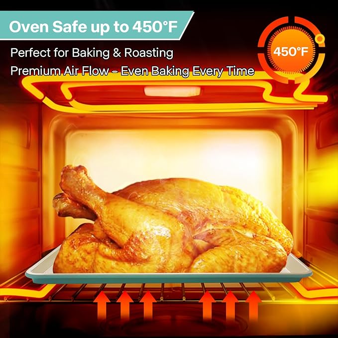 3-Pack Blue Ceramic-Coating Baking Sheet Pans, PFOA/PFOS/PTFE-Free Nonstick - Image 7